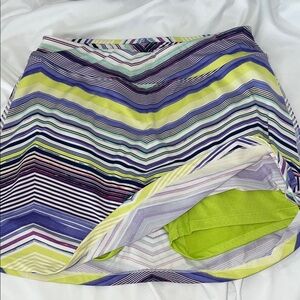 Striped Active Skirt with Built-in Shorts